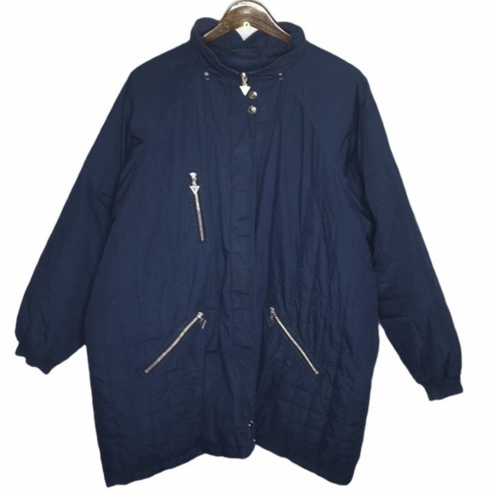 CURRENT SEEN vintage quilted down navy coat